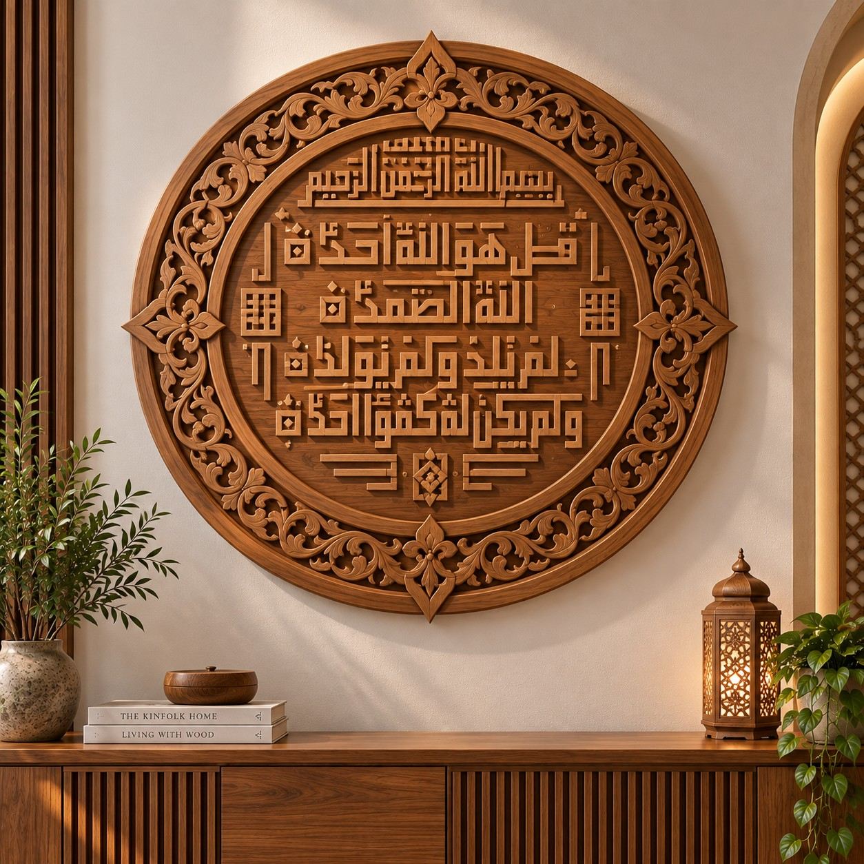 Surah Al-Ikhlas Wood Calligraphy