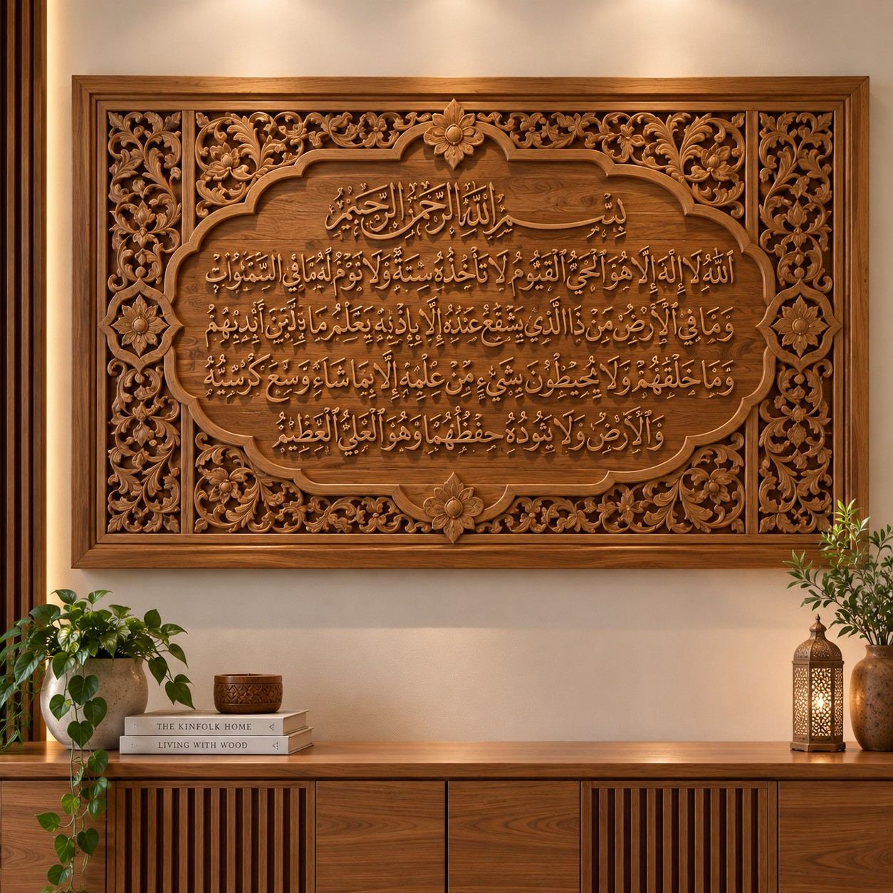 Elegant Ayat Kursi Wood Panel
