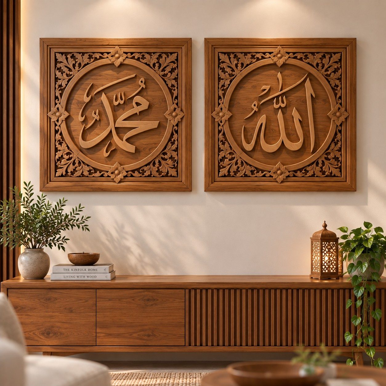 Islamic Wood Art Living Room