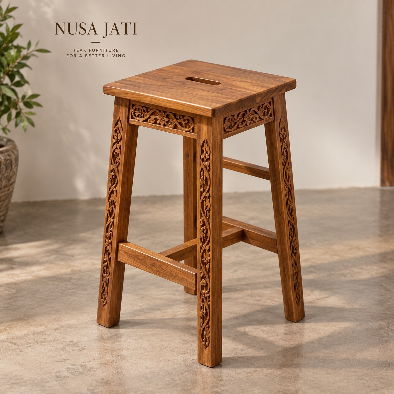 Teak Calligraphy Chair