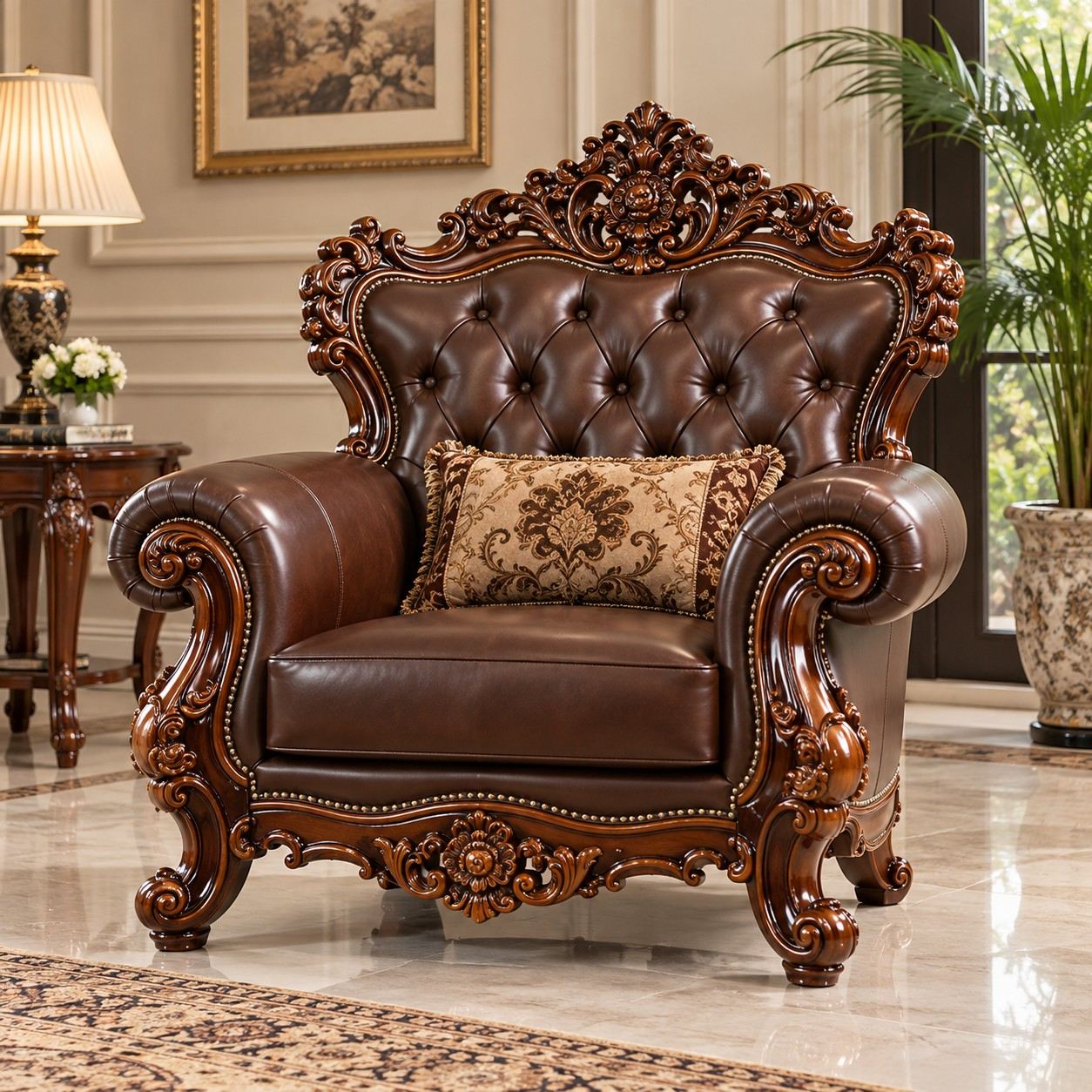 Classic Carved Armchair