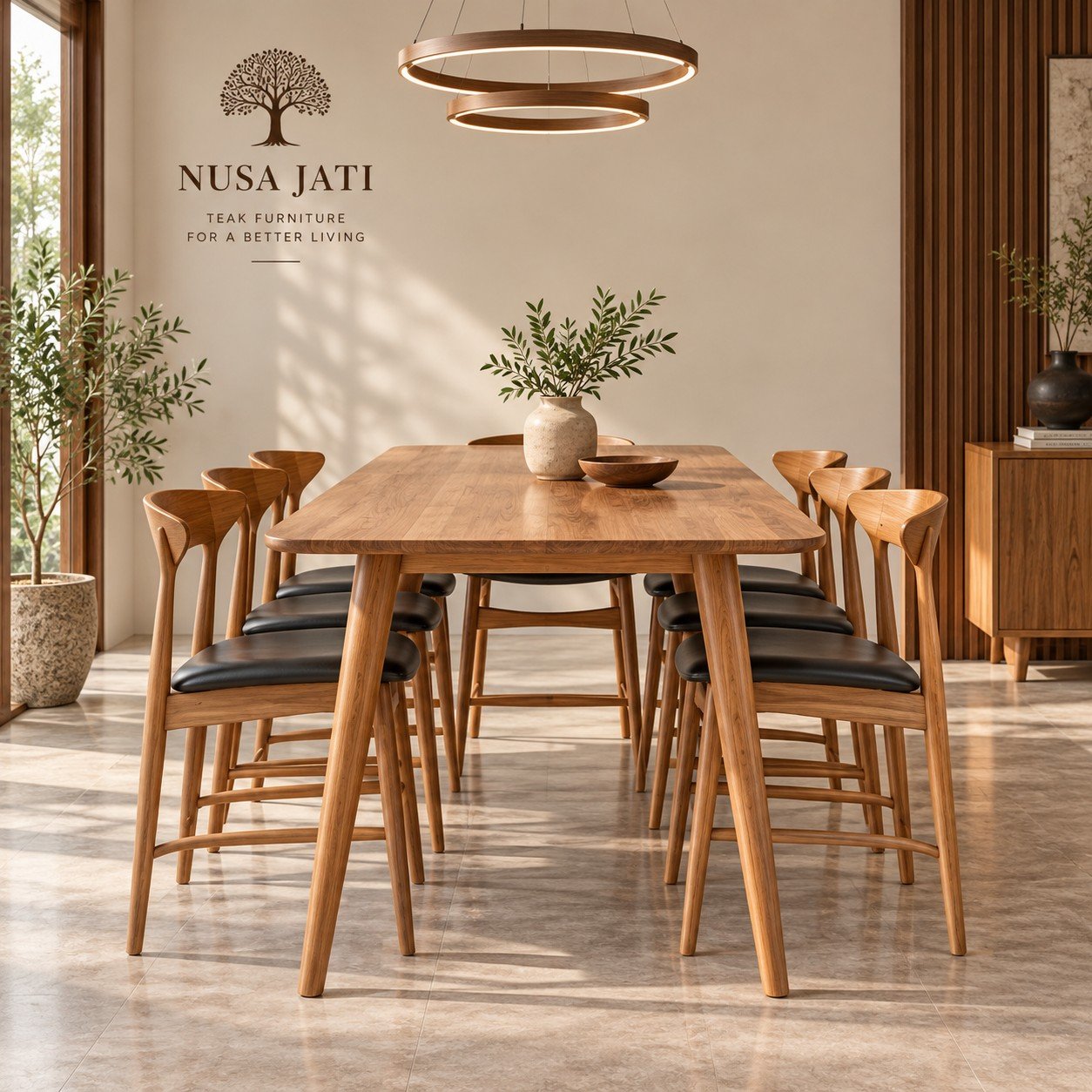 Minimalist Teak Dining Set